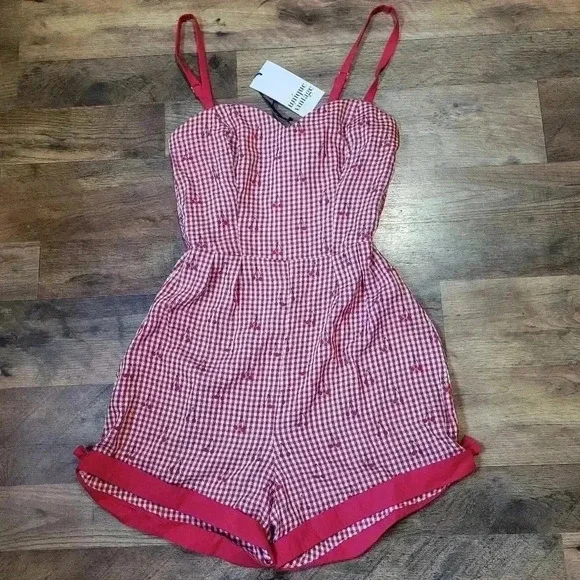 NWT Unique Vintage 2-Piece Cherry Romper & Skirt Set Size (2) XS - Picture 2 of 13